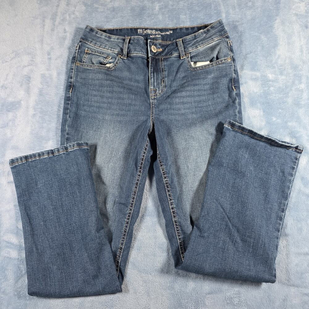 m Jeans by Maurices Womens 10 Short Mid Rise Bootcut Blue Stretch Denim